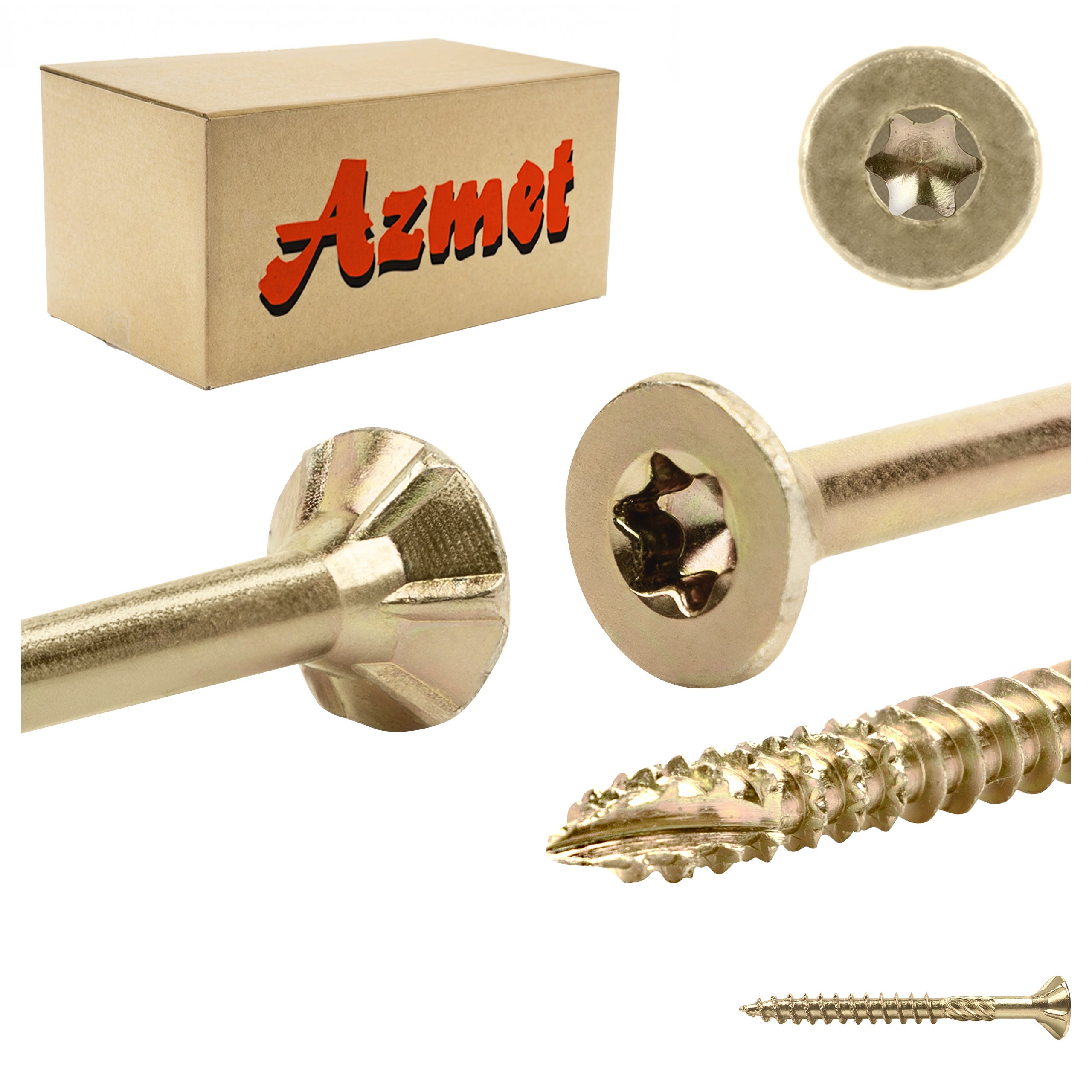 Wkręty do drewna Azmet WT 4x40 mm na torx tx z łbem stożkowym 500szt