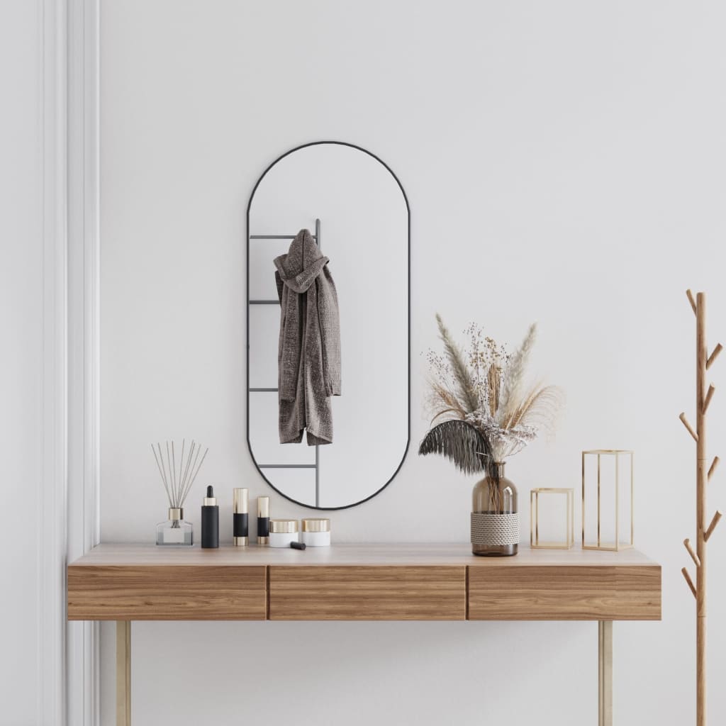 Vidaxl Espejo De Pared Ovalado 100X45 Cm Negro , Leroy Merlin