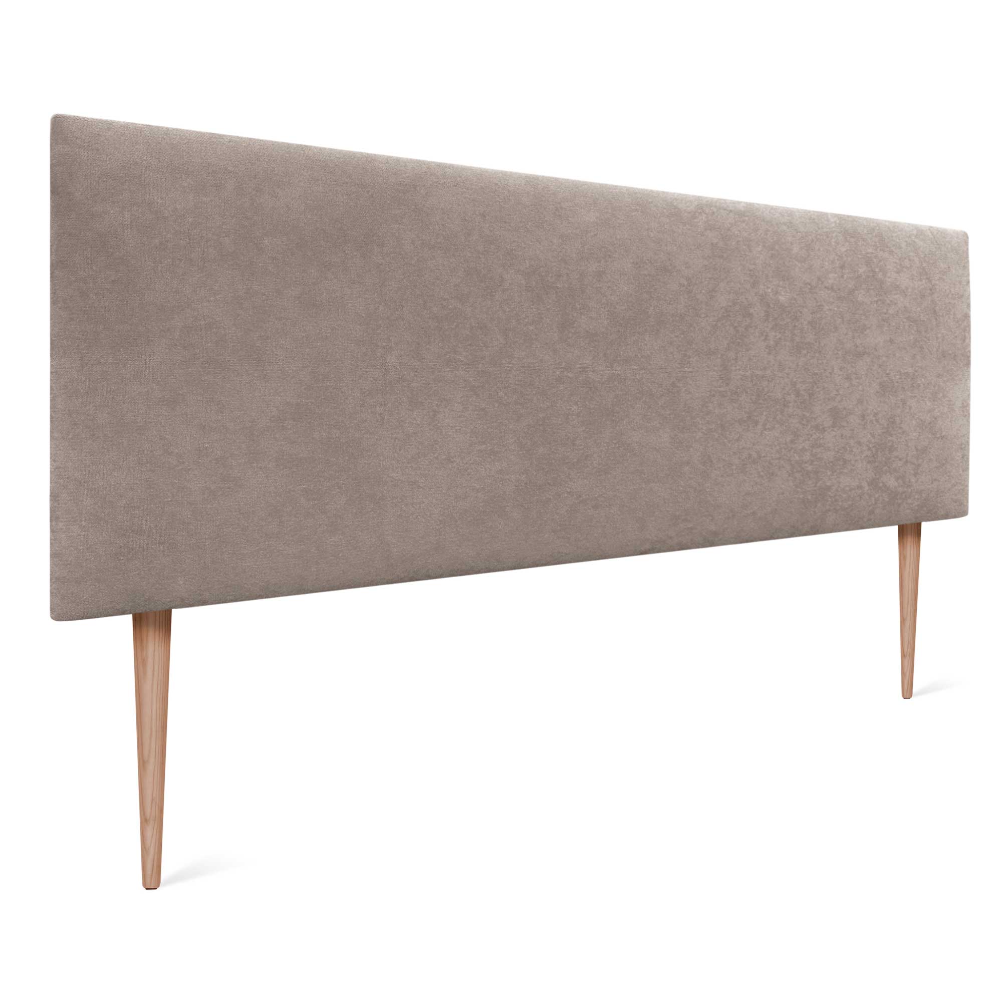 Dhome cabecero de tela aqualine liso y con patas cabeceros cabezal tapizado cama lujo (tela tierra, 150cm (camas 120/135/140))