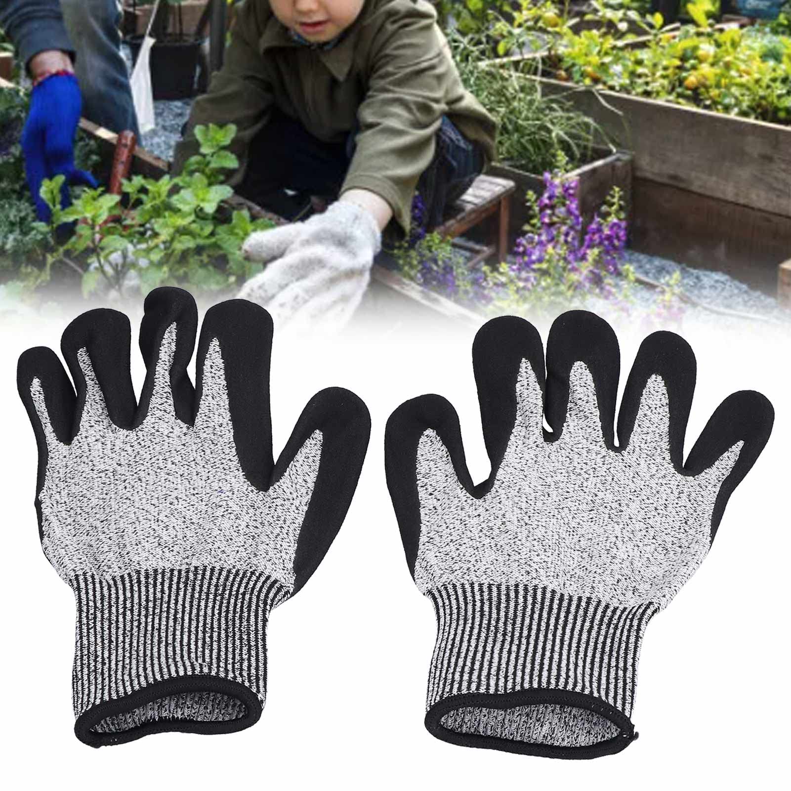 Gants de chantier anti-coupures niveau 5 protection caoutchoutée givrée antidérapante résistante à l'usure pour le jardinage travail du bois HPPE pet - 6