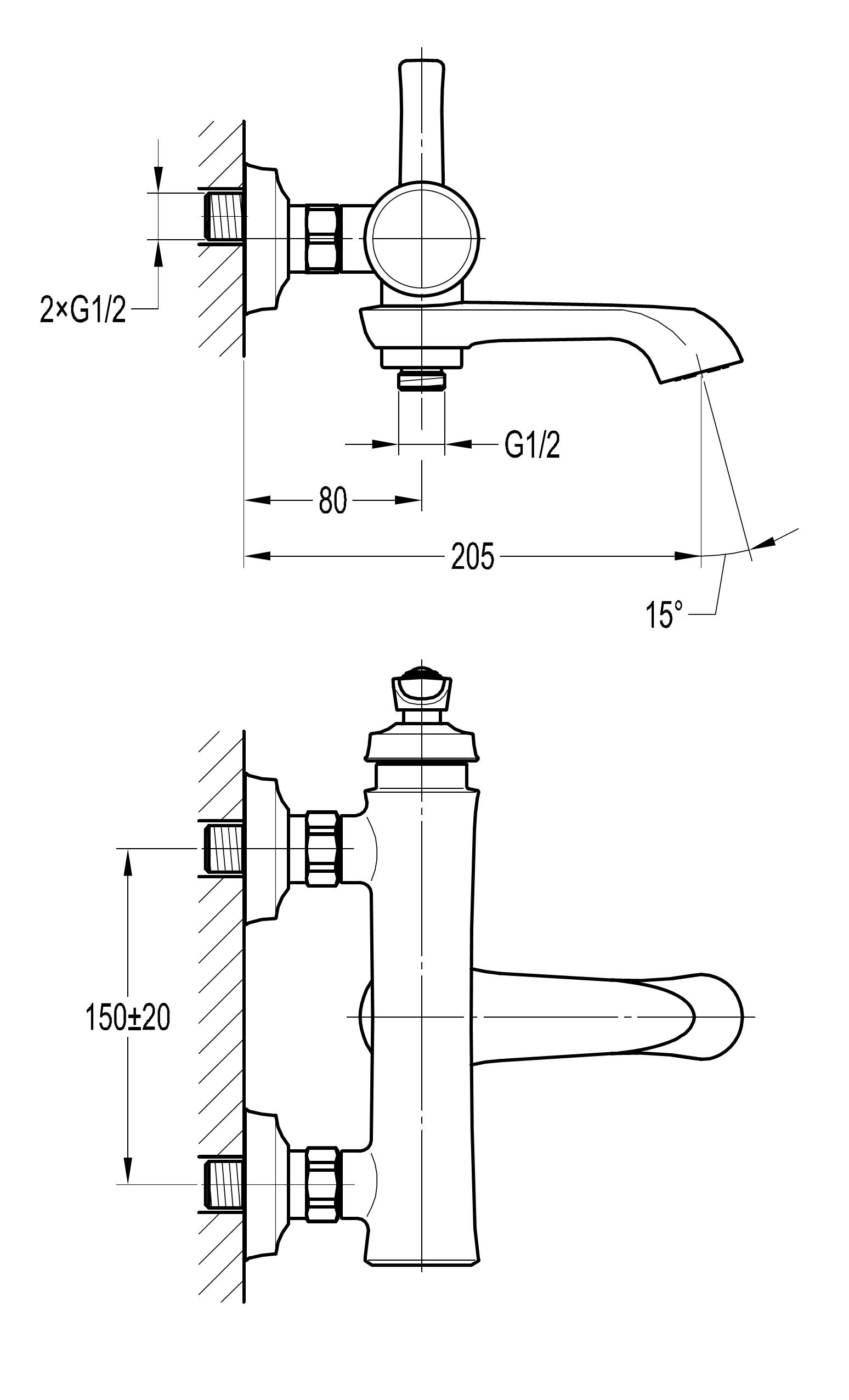 Mitigeur bain douche mural PAINI Lady's auburn - 3