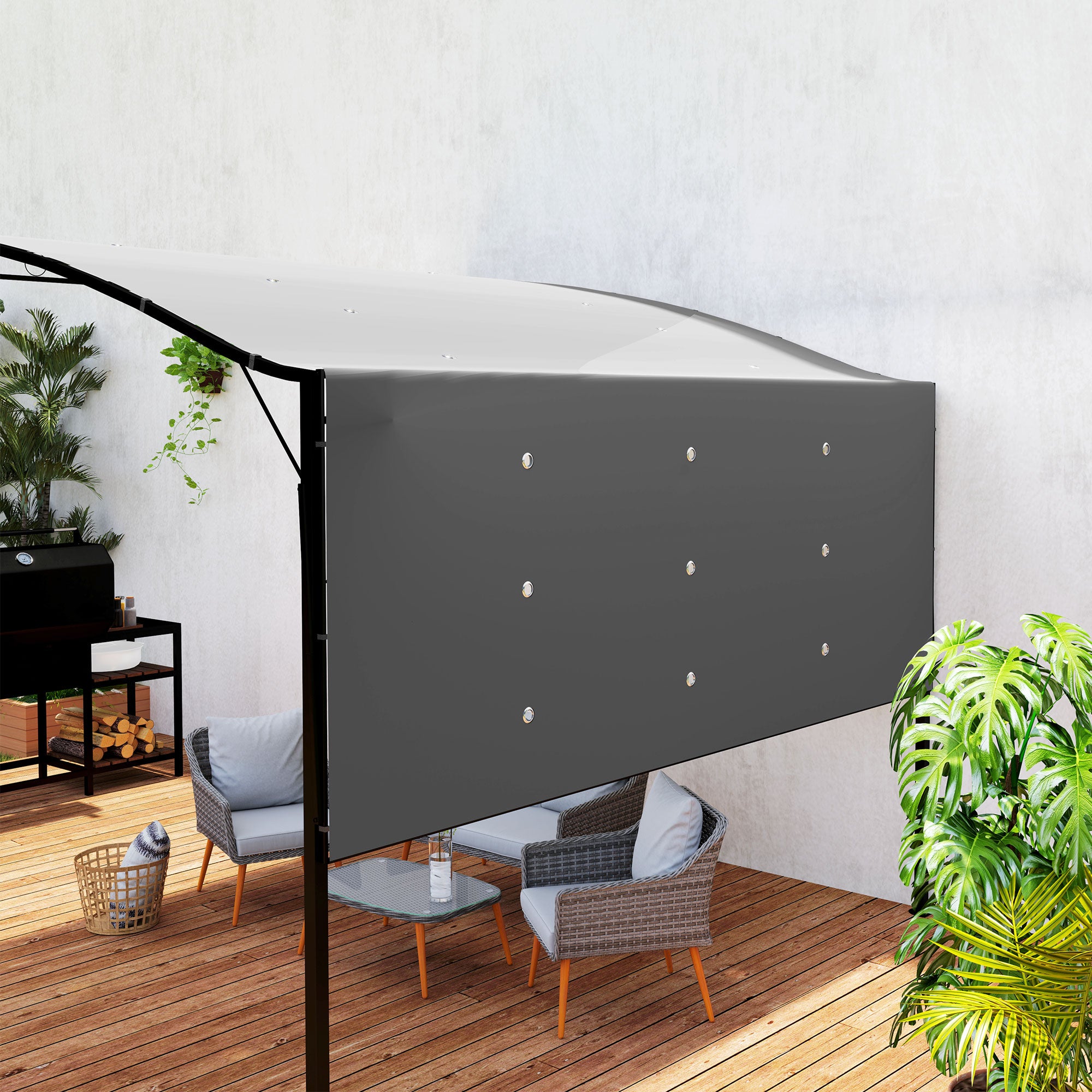 Pergola Gris en Acier 7.5 m² - 8