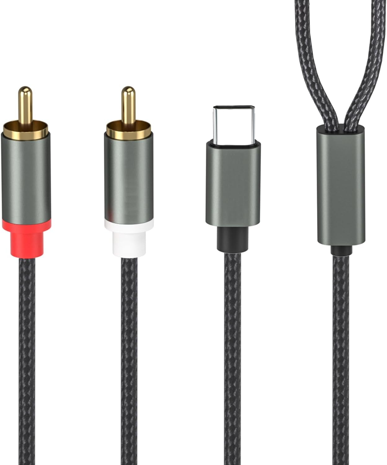 Câble USB de type C vers 2 RCA, câble adaptateur USB-C vers jack audio, câble audio de type C vers double câble RCA pour Téléphone Huawei/Amplificateu - 2