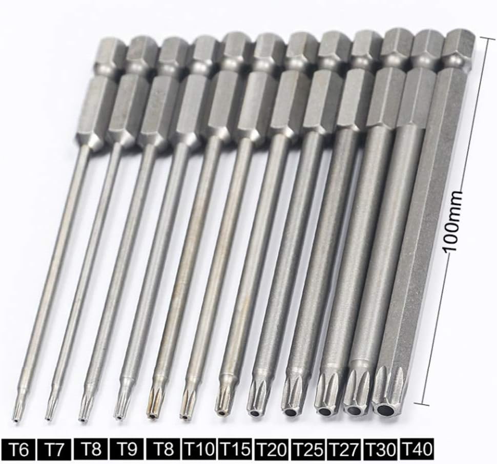 Coffret de 44 embouts de tournevis Torx avec inserts magnétiques pour visseuses sans fil, tailles T6 à T40, longueur 100 mm - 3