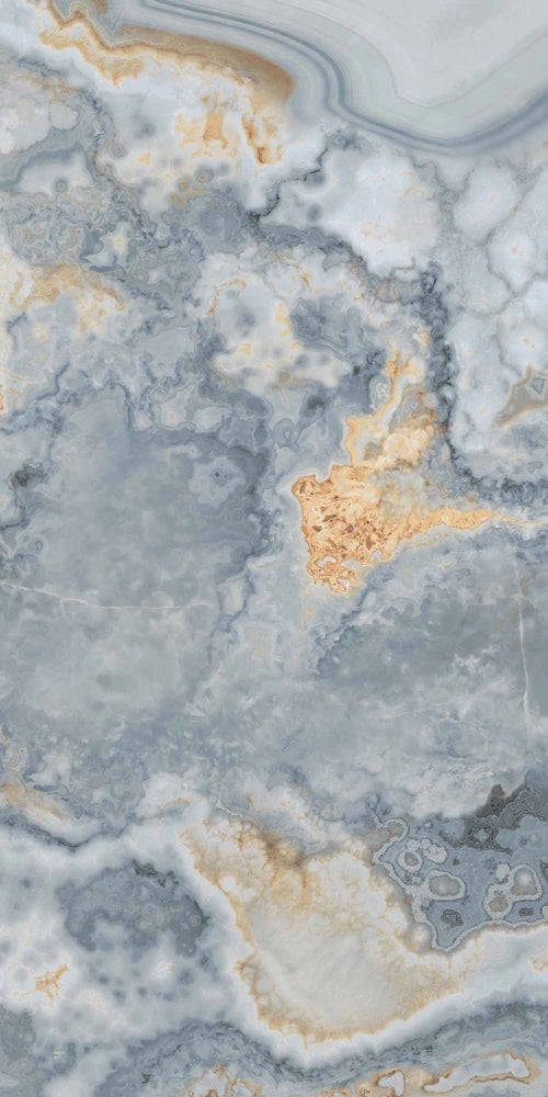 Carrelage sol / mur effet marbre bleu ONYX AGATE BLUE l.60 x L.120 cm Brillant LIMCARO