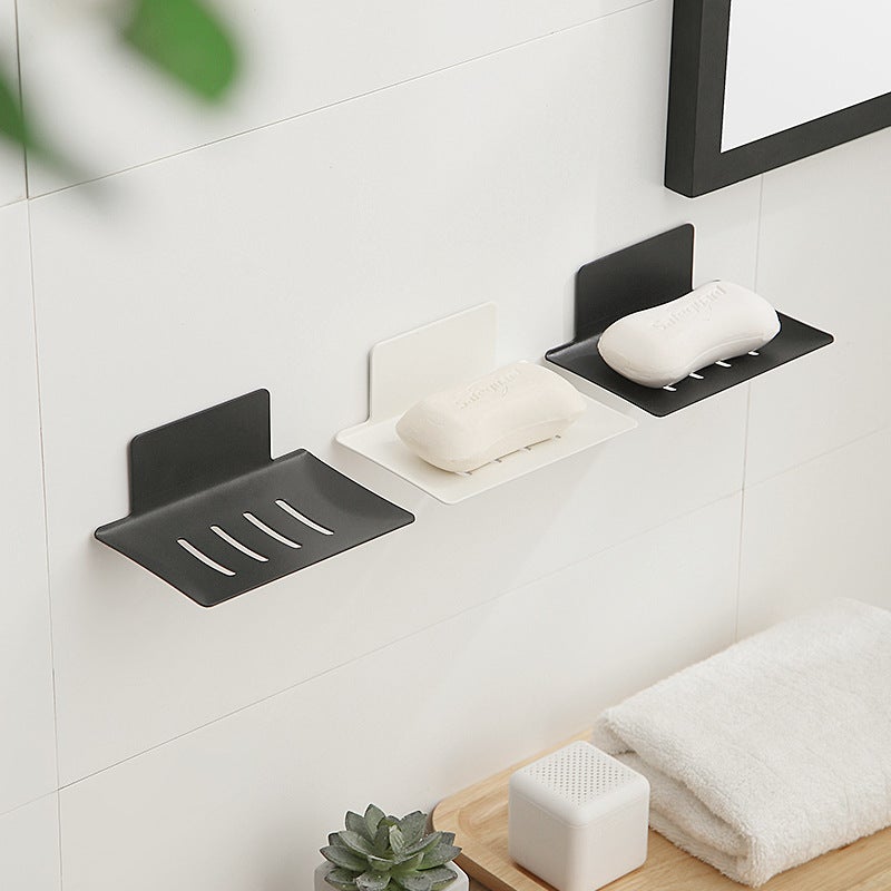 1pc Porte-Savon Mural, Porte-Savon adhésif en acier au carbone pour Cuisine,Salle de Bain, Utilisé pour Stocker éponge Savon Brosse(blanc) - 3