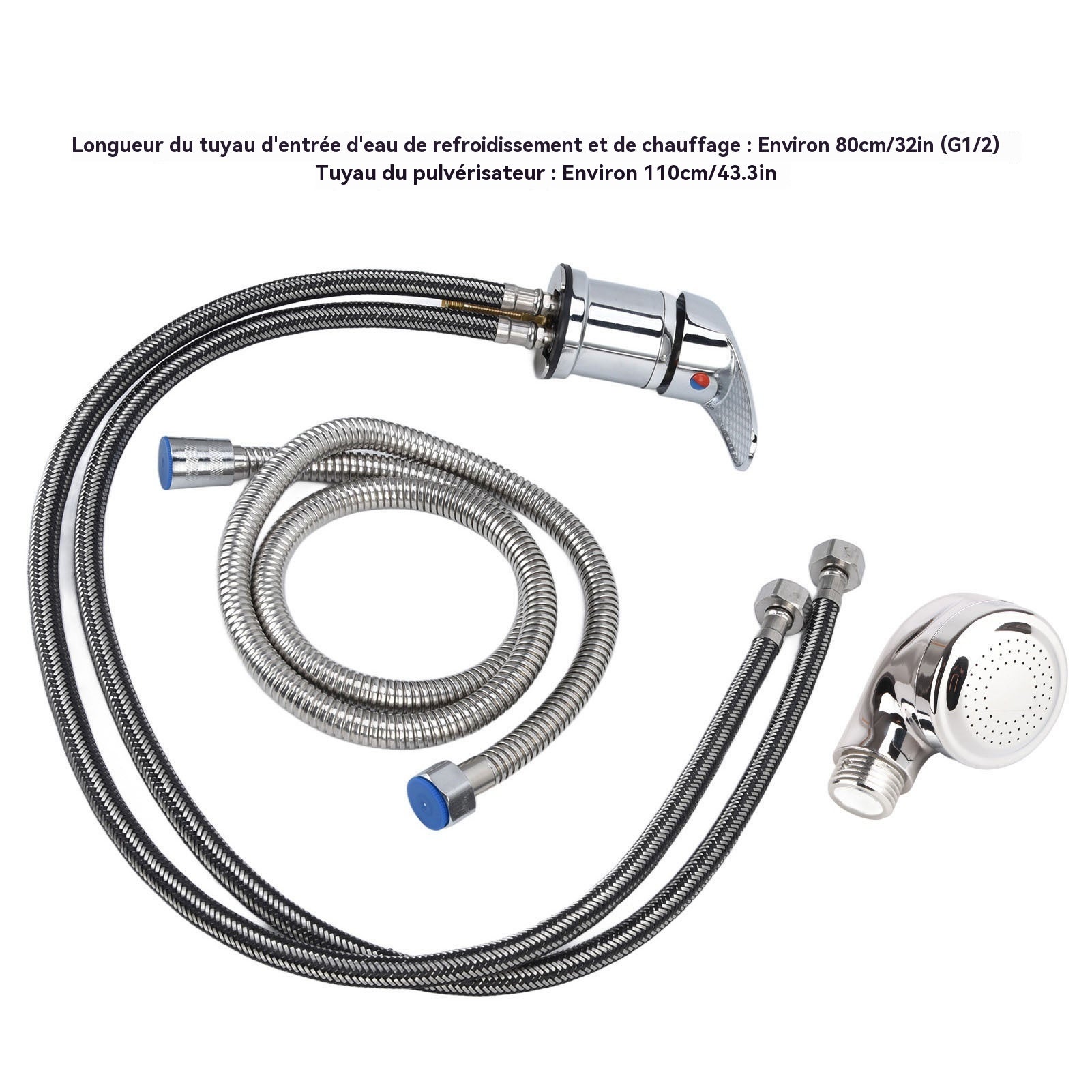 Conjunto torneira misturadora + spray cromado para lavatório SPA cabeleireiro barbearia - 4