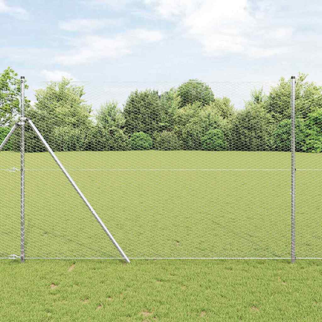 Ogrodzenie heksagonalne Srebrny 1,6 x 10 m Stal galwanizowana vidaXL