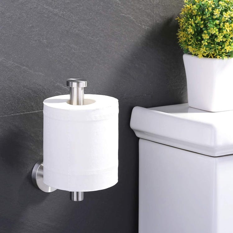 Porte Papier Toilette Derouleur Papier Toilettes Mural Dérouleur Papier Toilette Vis 12CM Support Papier WC Acier Inoxydable Brossé - 3