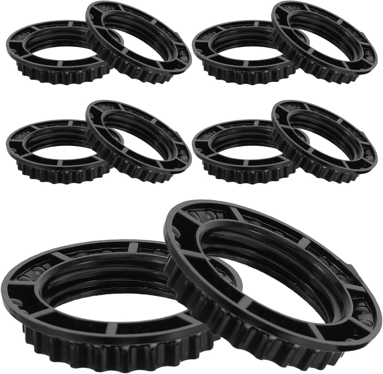 10 sztuk metalowych pierścieni mocujących do oprawek lamp, kołnierzy gwintowanych do abażurów, pierścieni ustalających