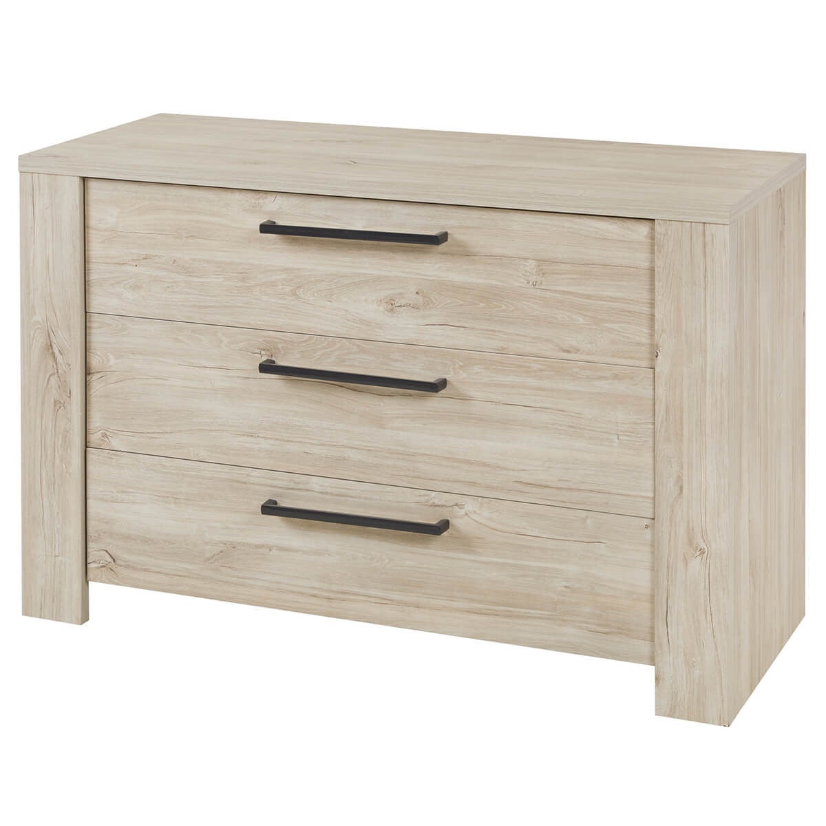 NATURAL - Commode 3 Tiroirs Aspect Bois Clair | Leroy Merlin