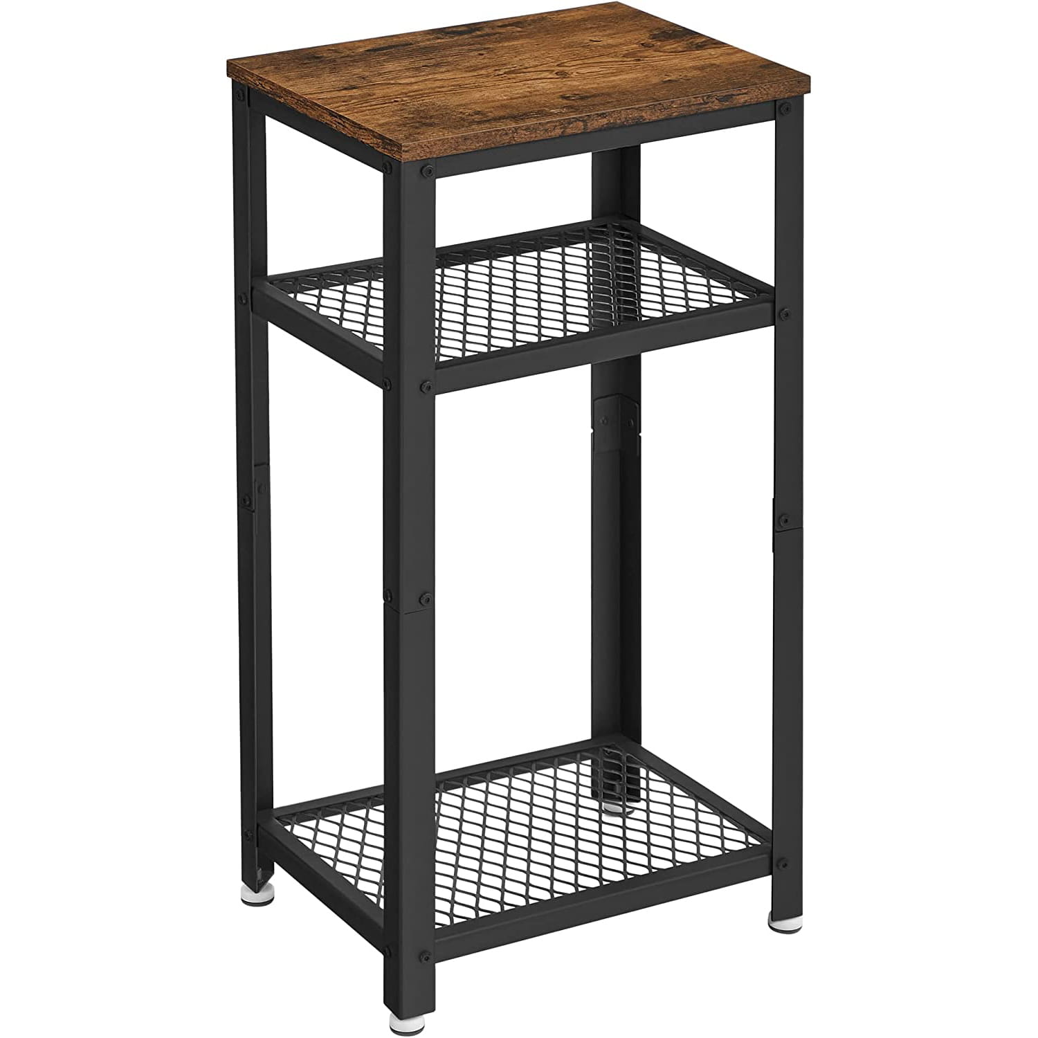 Szafka nocna brązowa w stylu loft z półką 40x30x75 cm