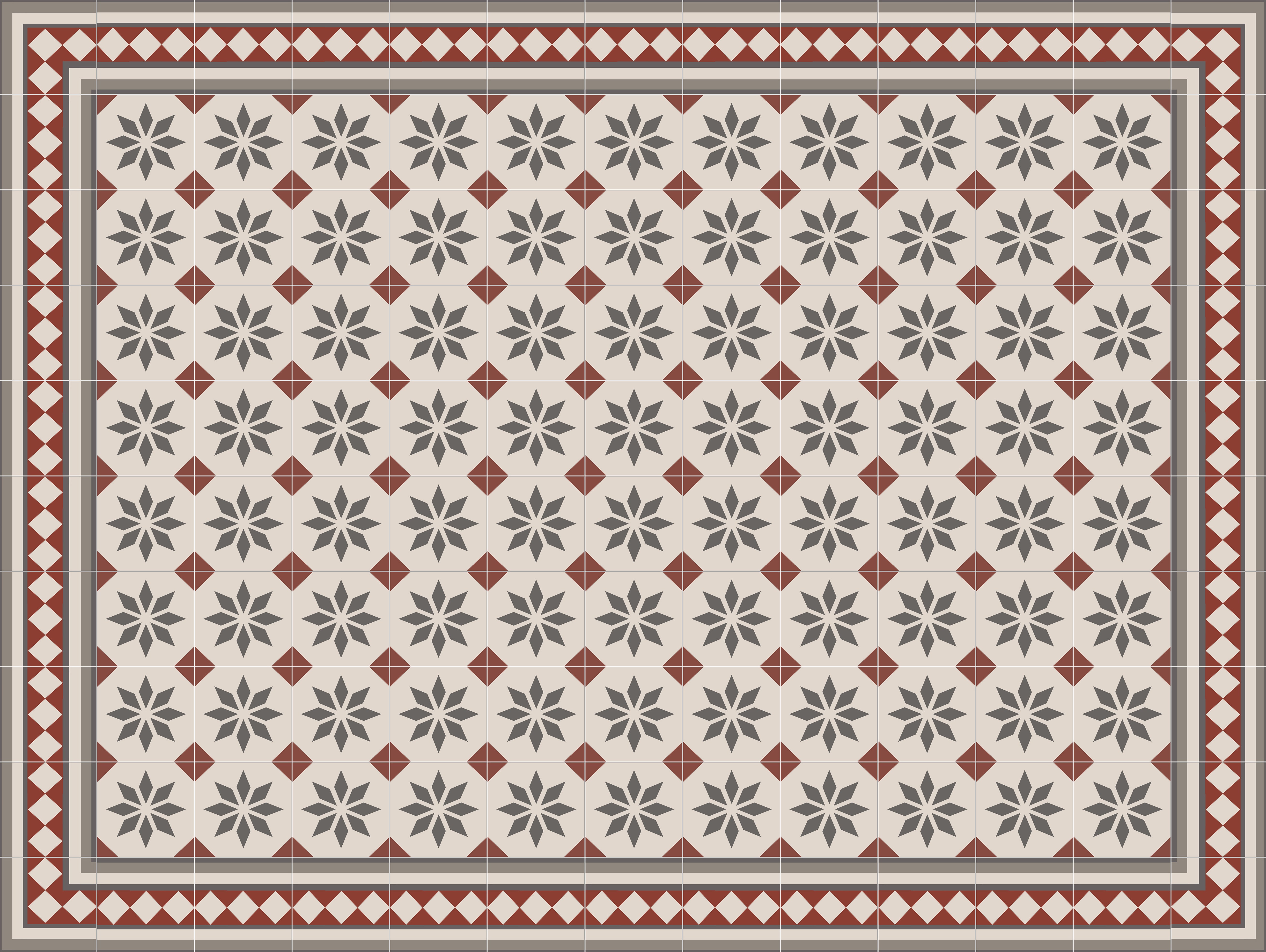 Tapis antidérapant en vinyle Jolie 100x133 cm - PVC imprimé, lavable, ignifuge, pour le salon ou la cuisine, style hydraulique - 2