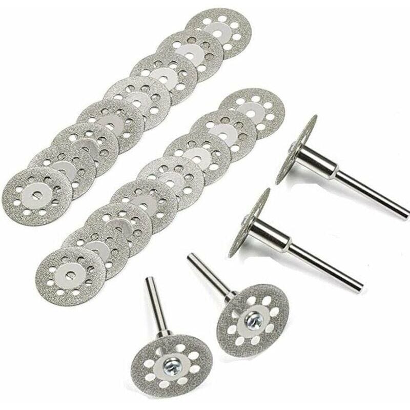 20 Dischi Diamantati Per Dremel - Diametro 22mm, Gambo 3mm, Per Taglio Pietra, Vetro, Ceramica - Foto 6
