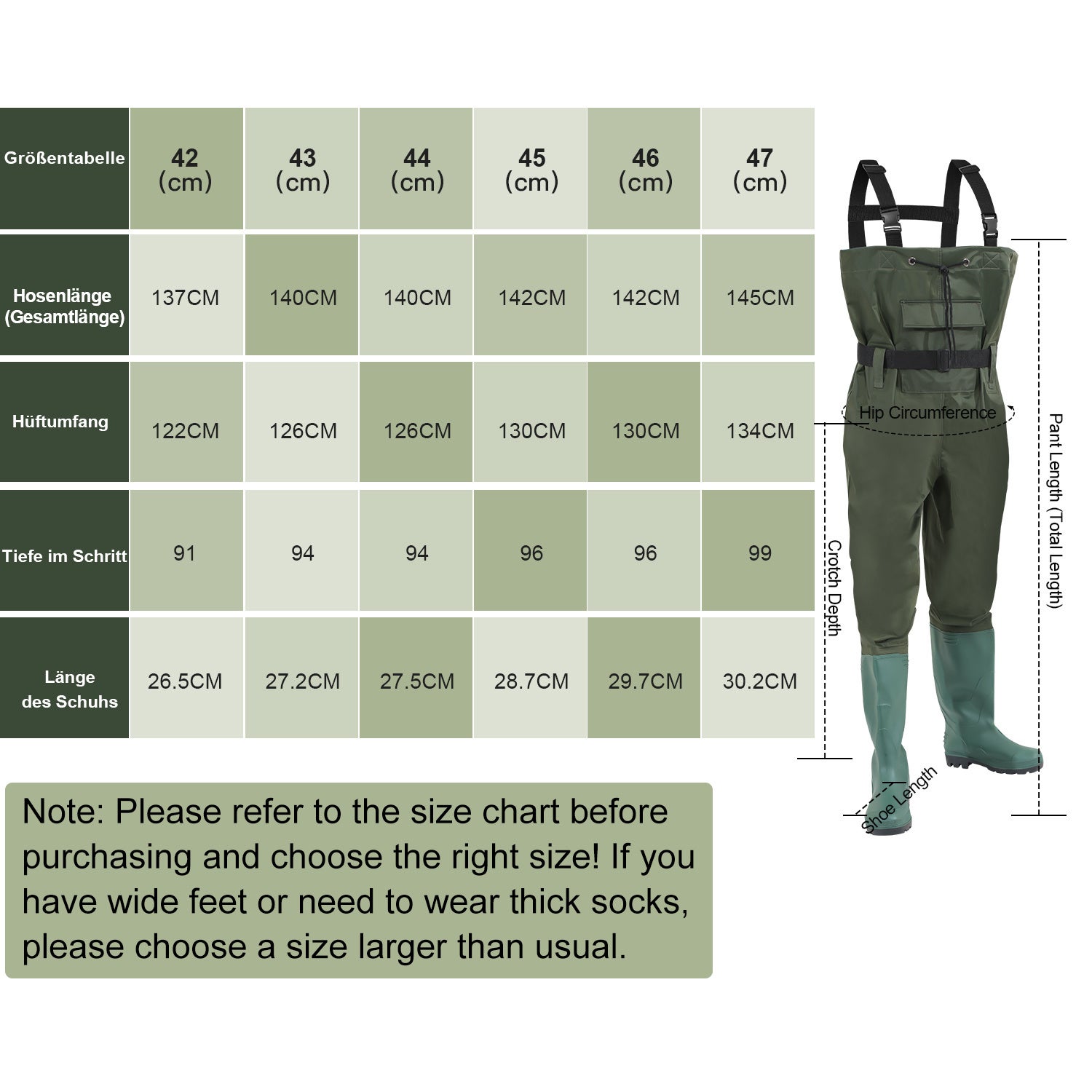 Waders avec crochet Pantalon de pêche Denier Nylon Pantalon de piscine avec caoutchouc Bottes de wading Nylon Taille 42 - 2