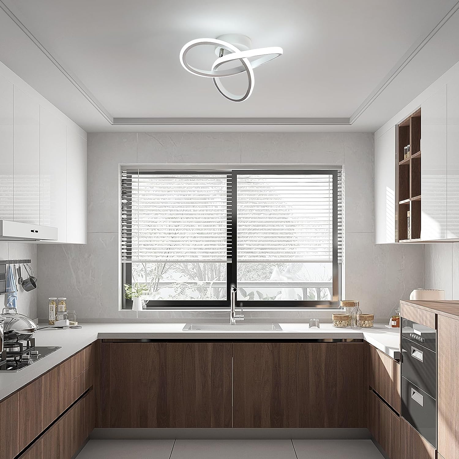 Plafoniere LED Da Soffitto Moderna - 2 Pezzi, 22W, 6500K Bianco Freddo, Per Interni Casa