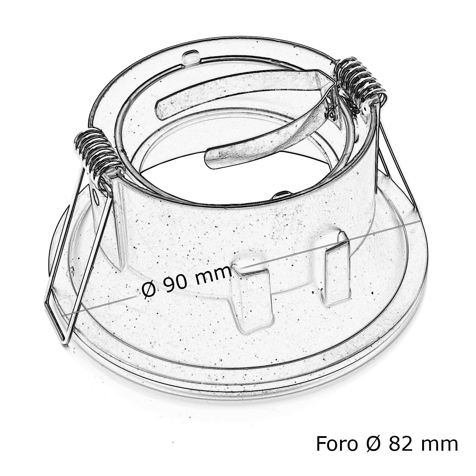 Support de spot de plafond à trou encastré blanc 85 mm GU10 GU5.3 - 4