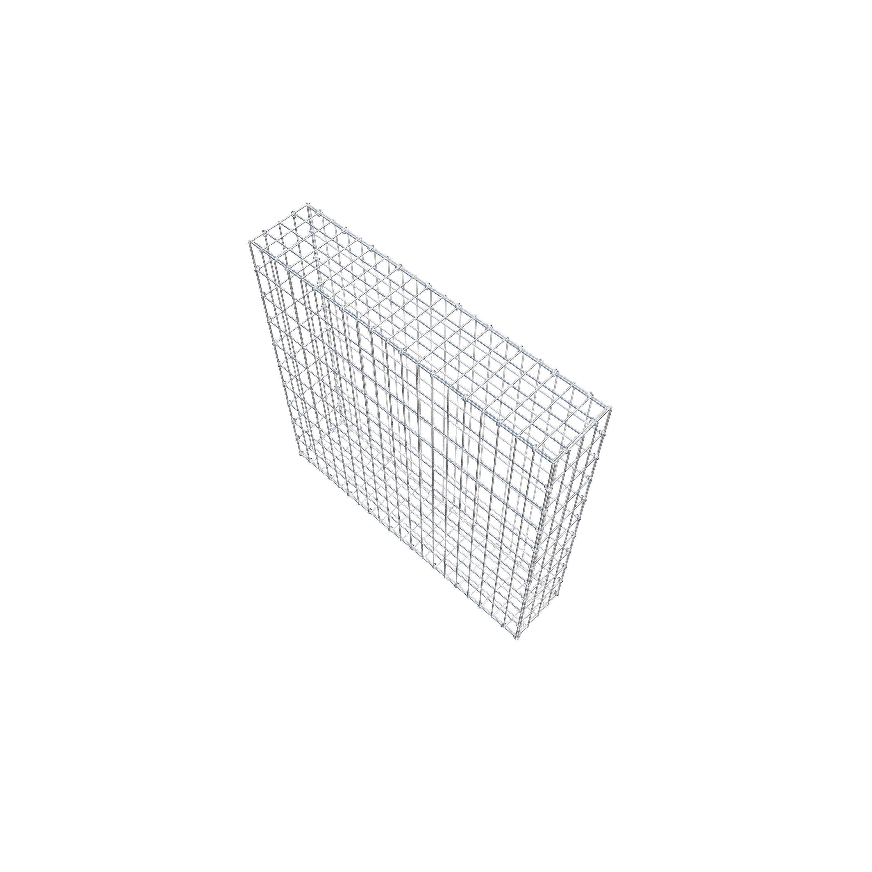 Gavión de acero galvanizado 100x100x20cm (LxAxP), malla 5 x 10cm, Anillo en C, jaula metálica para muro o jardín - 8