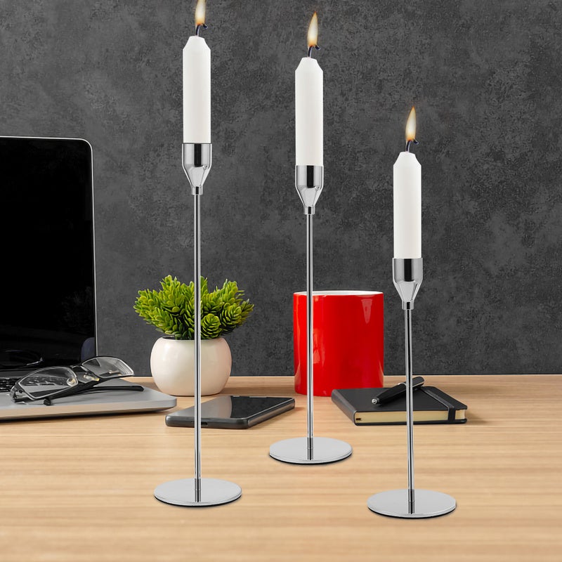 Ensemble De 6 Bougeoir, 6 Bougeoir Argent, 3 Chandeliers Bougeoir