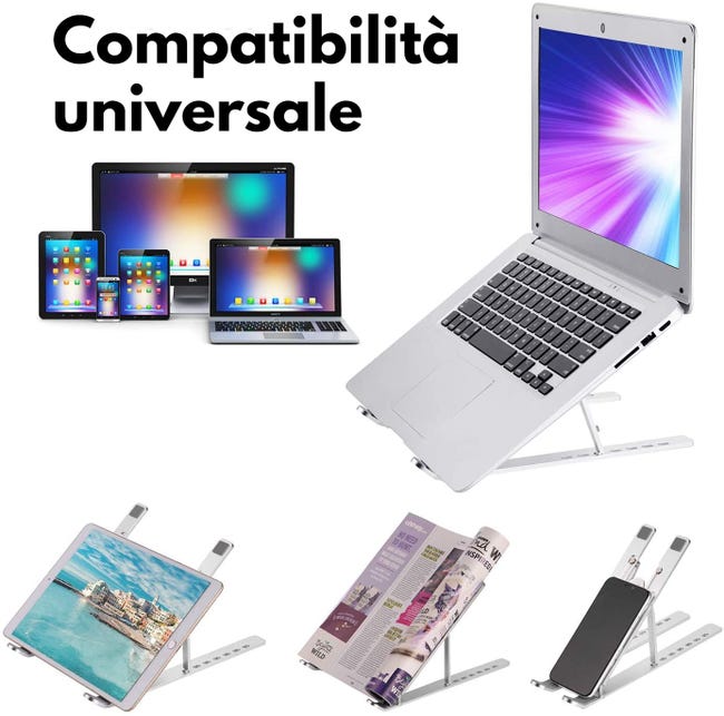 Exponent - Supporto Portatile ErgoNotebook per Notebook da 11 a 17 - Grigio Exponent - Supporto Portatile ErgoNotebook per Notebook da 11 a 17 - Grigio