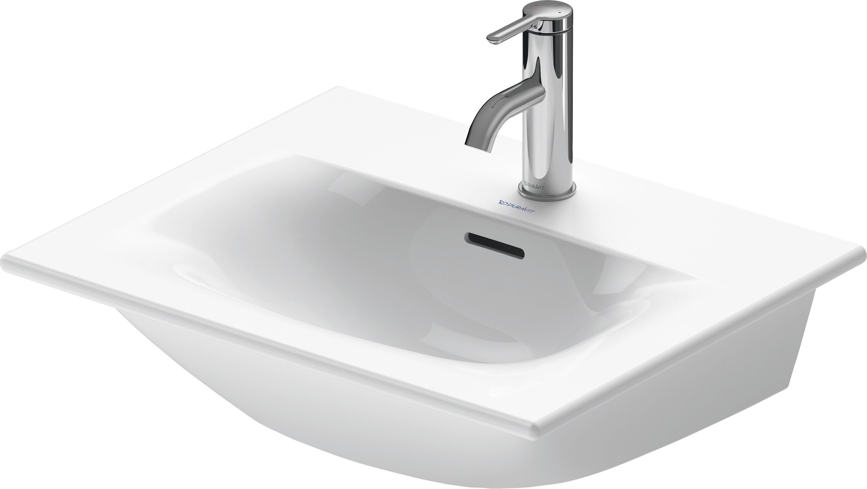 Duravit lave-mains pour meubles Viu 234453, 530 mm, avec trop-plein, avec table de robinetterie, 1 trou de robinet, 23445300001, Farbe: Blanc - 2
