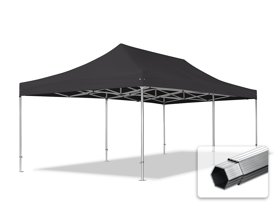 4x8 m Namiot Ekspresowy, PROFESSIONAL Alu 50mm, trudnopalny, czarny