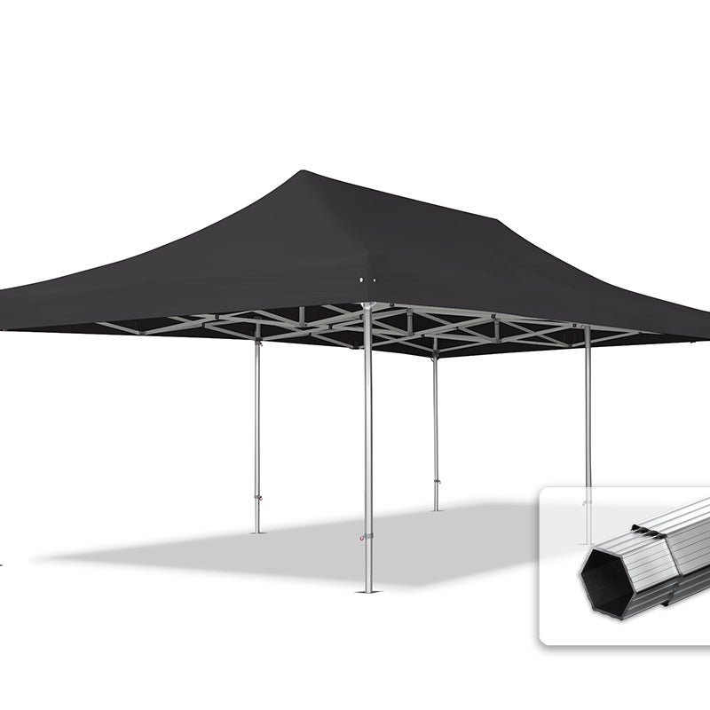 4x8 m Namiot Ekspresowy, PROFESSIONAL Alu 50mm, trudnopalny, czarny