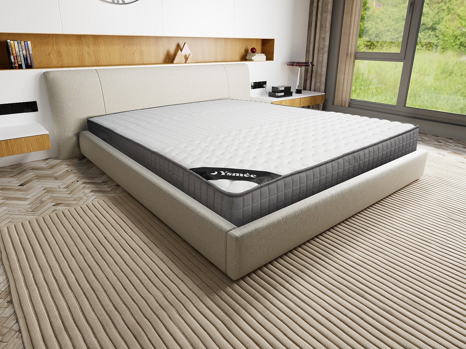 Materac piankowy 140 x 190 cm o grub. 22 cm z 11-strefową warstwą wierzchnią z pamięcią kształtu - DANEVO marki YSMÉE