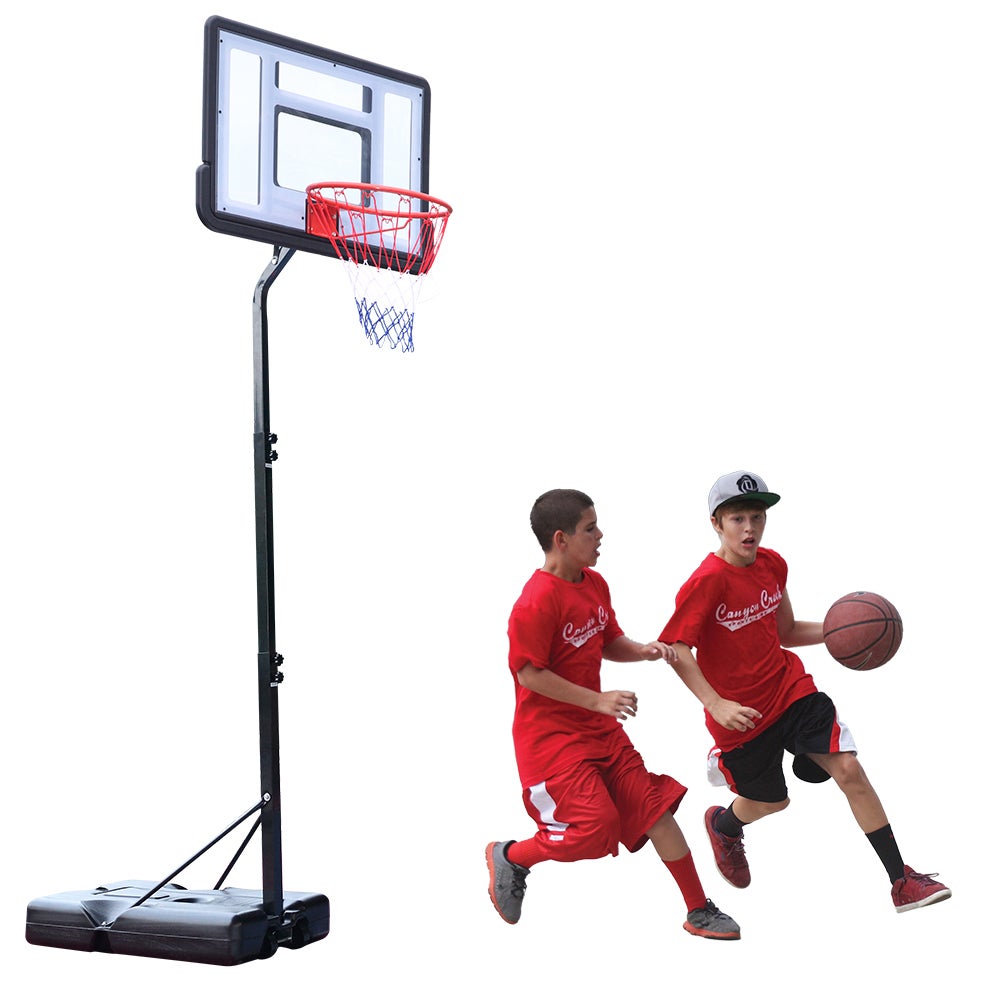 GYMAX Panier de Basket Extérieur pour Enfants, Hauteur Réglable de 90 à