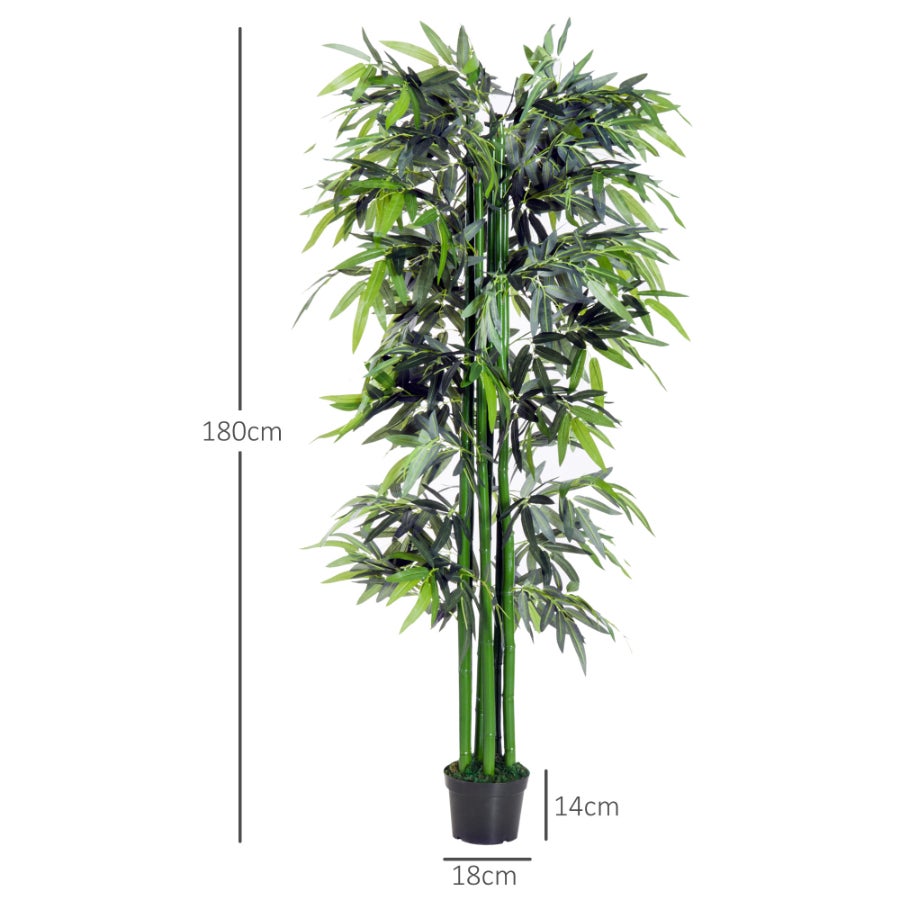 Plante artificielle 180 cm – Bambou réaliste avec pot, décoration intérieure et extérieure, facile d'entretien - 2