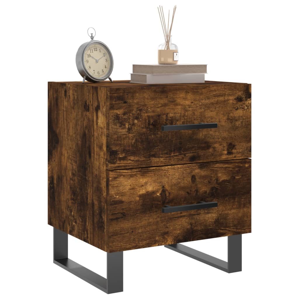 Maison Exclusive - Tables de chevet 2pcs chêne fumé 40x35x47,5cm bois d’ingénierie - 3