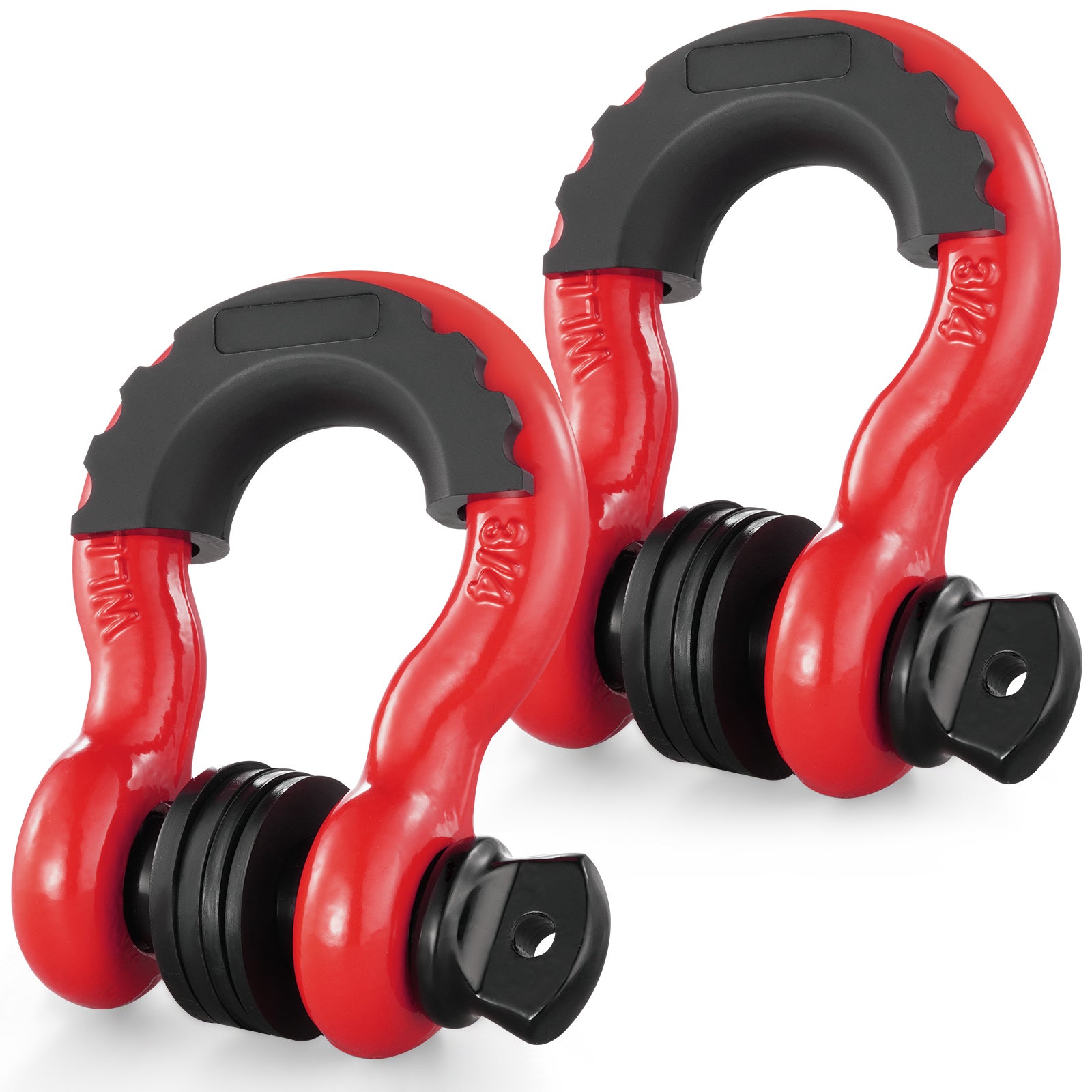 Szekla 3/4" D-Ring, 2 sztuki ze stali stopowej, wytrzymałość na zerwanie 62832 funtów (28,5 tony) z 7/8" śrubą, izolatorami i podkładkami, wytrz VEVOR