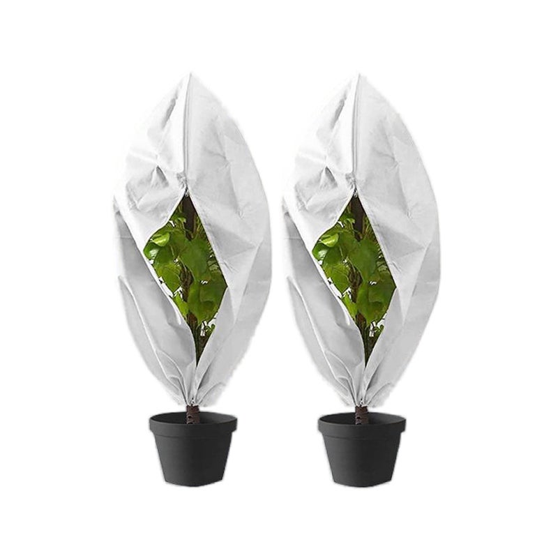 Biały pokrowiec ochronny na rośliny ogrodowe na zewnątrz, 80x120 cm, styl z zamkiem błyskawicznym i sznurkiem ściągającym