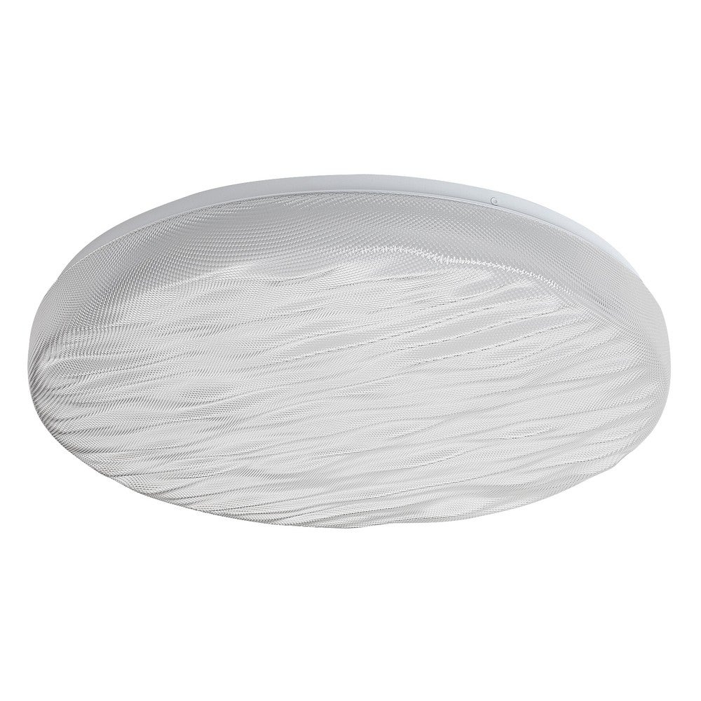Plafon łazienkowy LED 36W 2900lm 4000K Okrągły Biały Szkło Tekstura Fale Metal IP44 Ø475mm