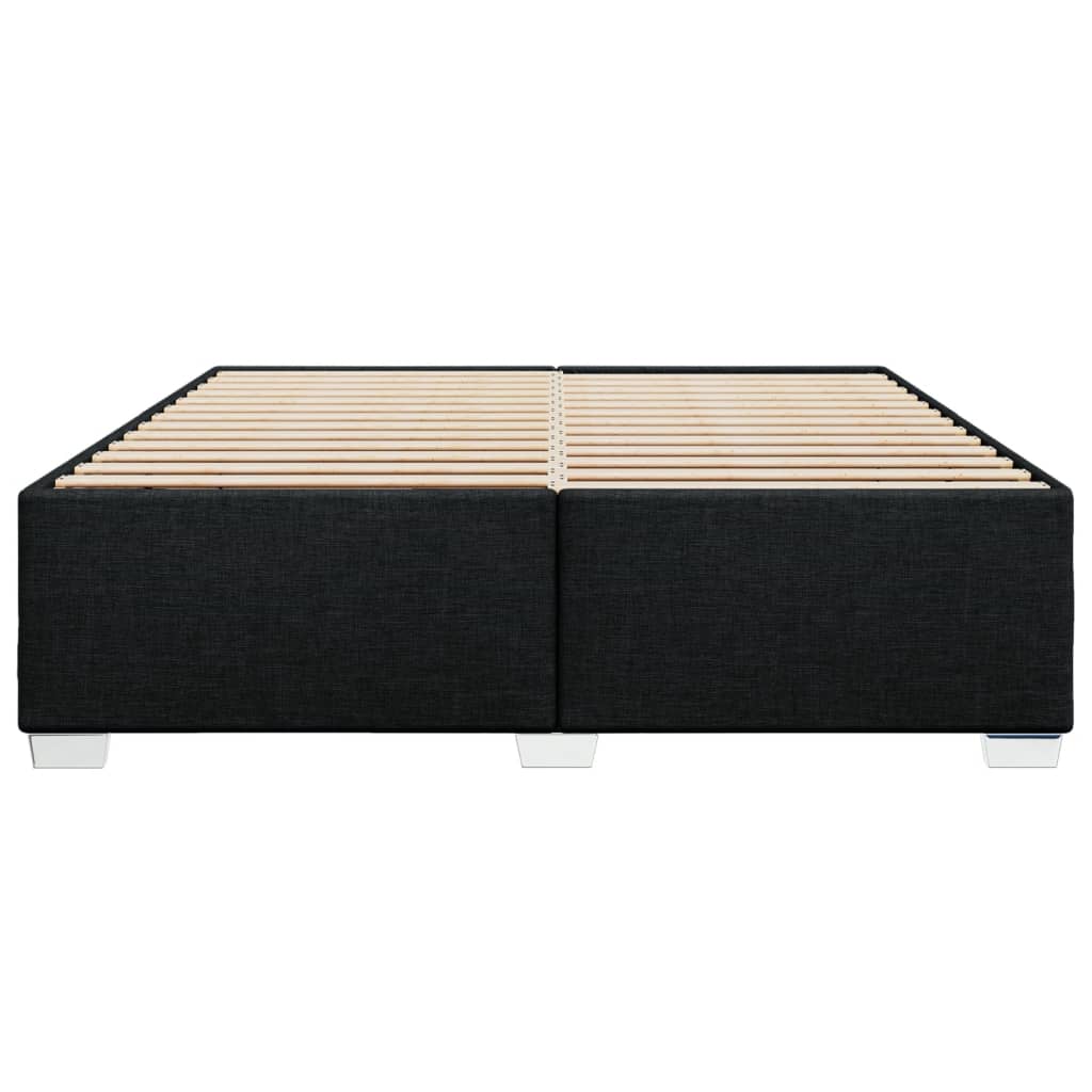 Cadre de lit sans matelas noir 200 x 200 cm tissu - 4