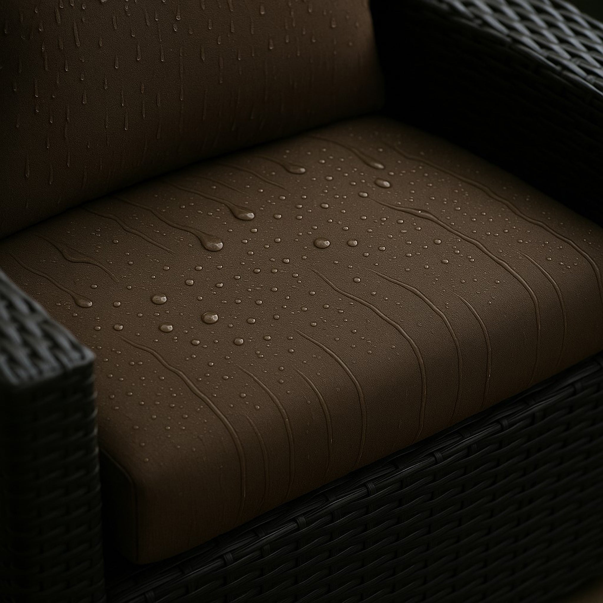 Cuscino per sedia in polyrattan 56x52x7cm Set da 4 cuscini per sedia- Cuscino per poltrona da giardino Marrone/ cuscino schienale seduta per esterni - 7