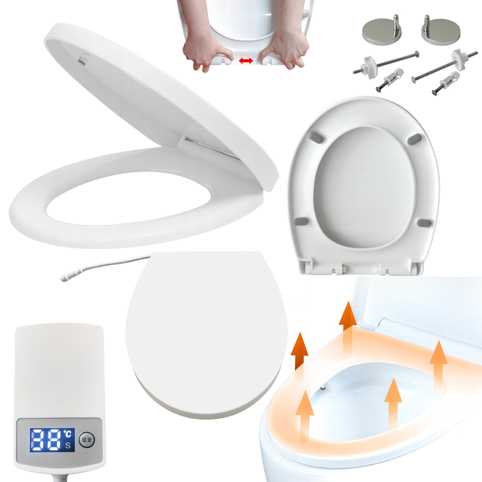 Deska sedesowa podgrzewana Estiva 11 Warm 36x44 cm wolnoopadająca biała 1 szt