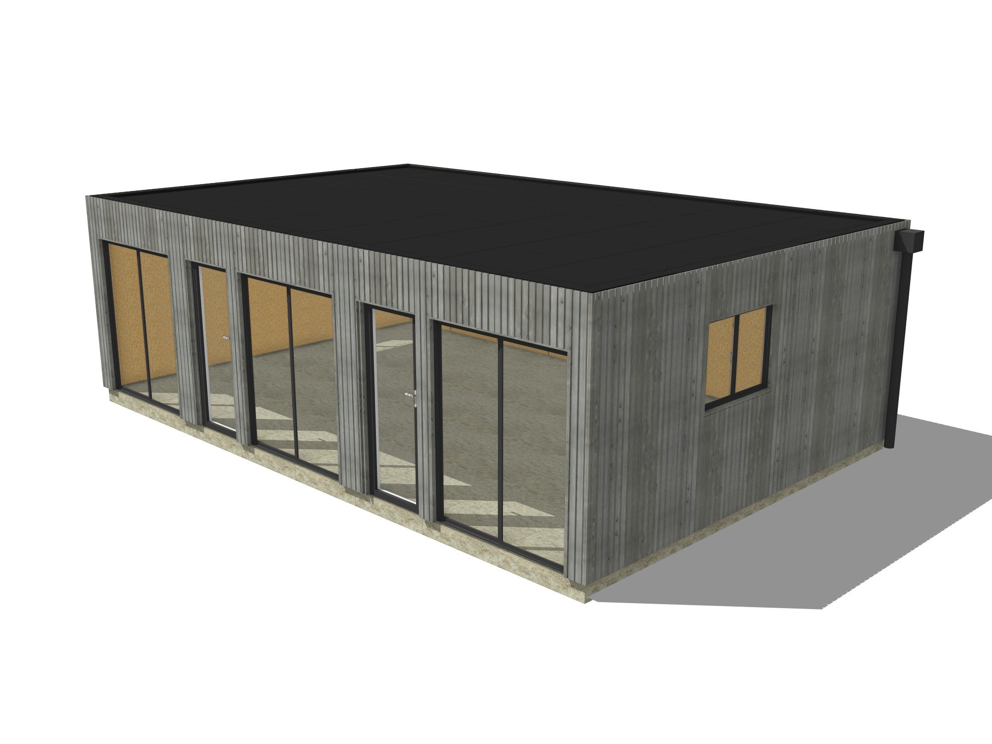 Studio de jardin ossature bois en bois 8,8 x 5,7 x 2,7 m - 2