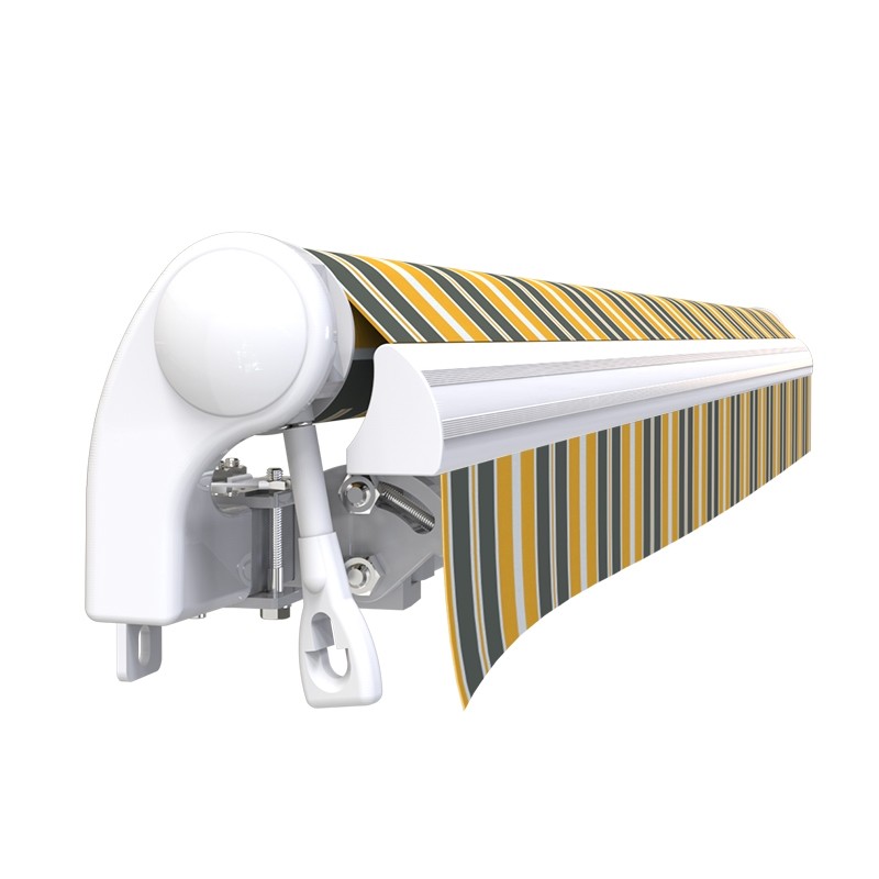 Store banne manuel 3 x 2,5 m Monobloc pour terrasse - Gris jaune - 4