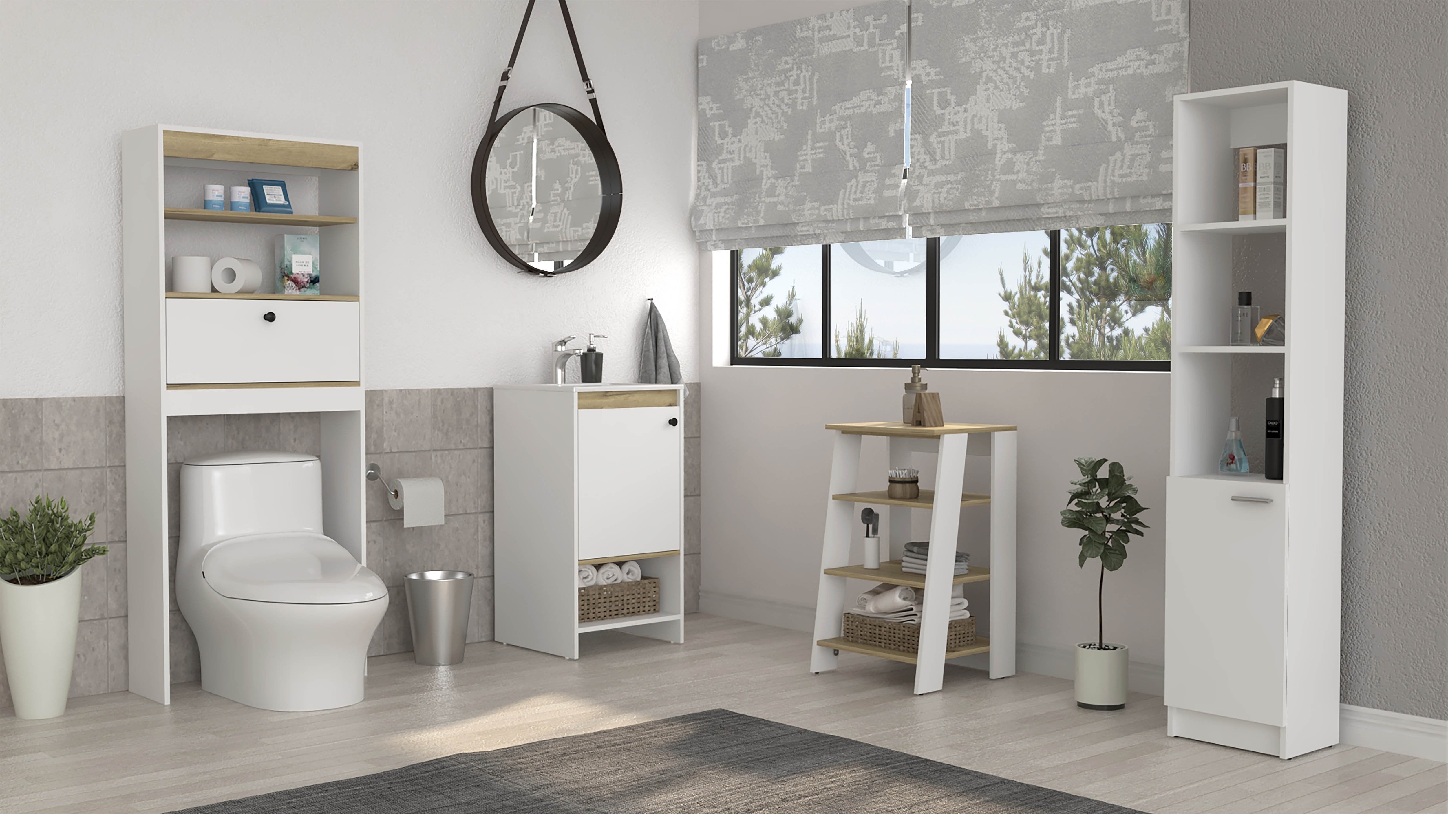 Étagère De Salle De Bain à Poser Sur Les Toilettes – Avec Adhésifs Et Crochets