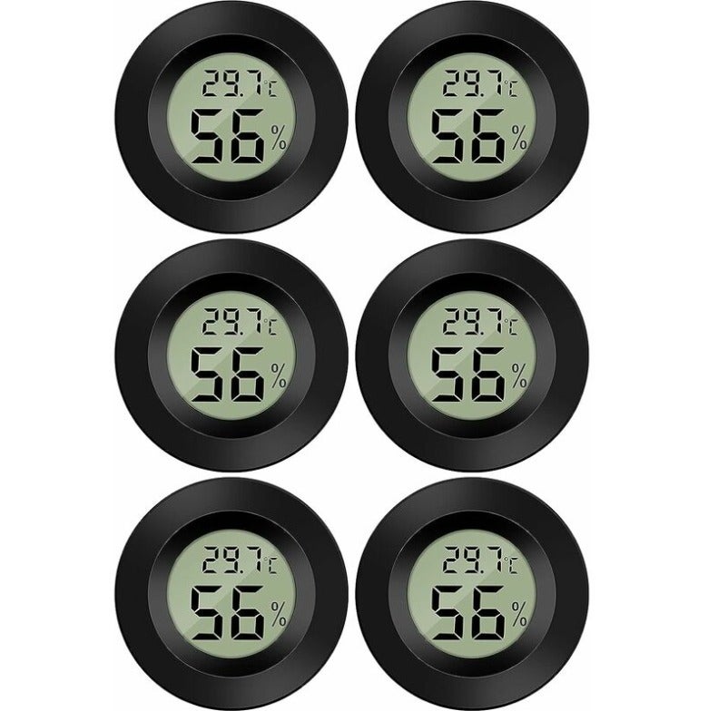(6 sztuk) Mini termometr cyfrowy LCD z higrometrem, temperatura i wilgotność, -50-70℃, wilgotność względna 10%-99%, przenośny termometr, higrometr, w