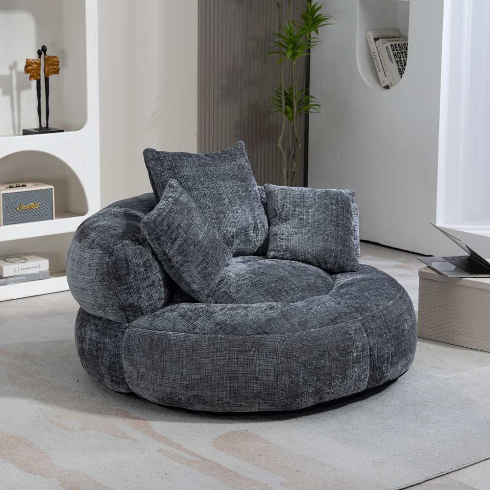 Canapé paresseux Chenille avec dossier haut et trois coussins - Fauteuil durable pour adultes et enfants, intérieur/extérieur - 8