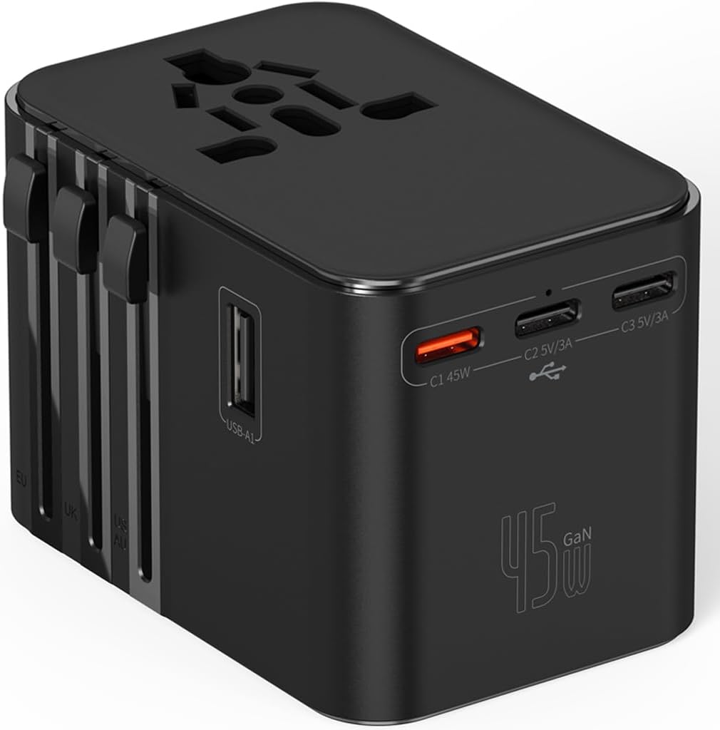 Kit Adaptateur/convertisseur De Prise International Samsonite Avec Poche - Neuf