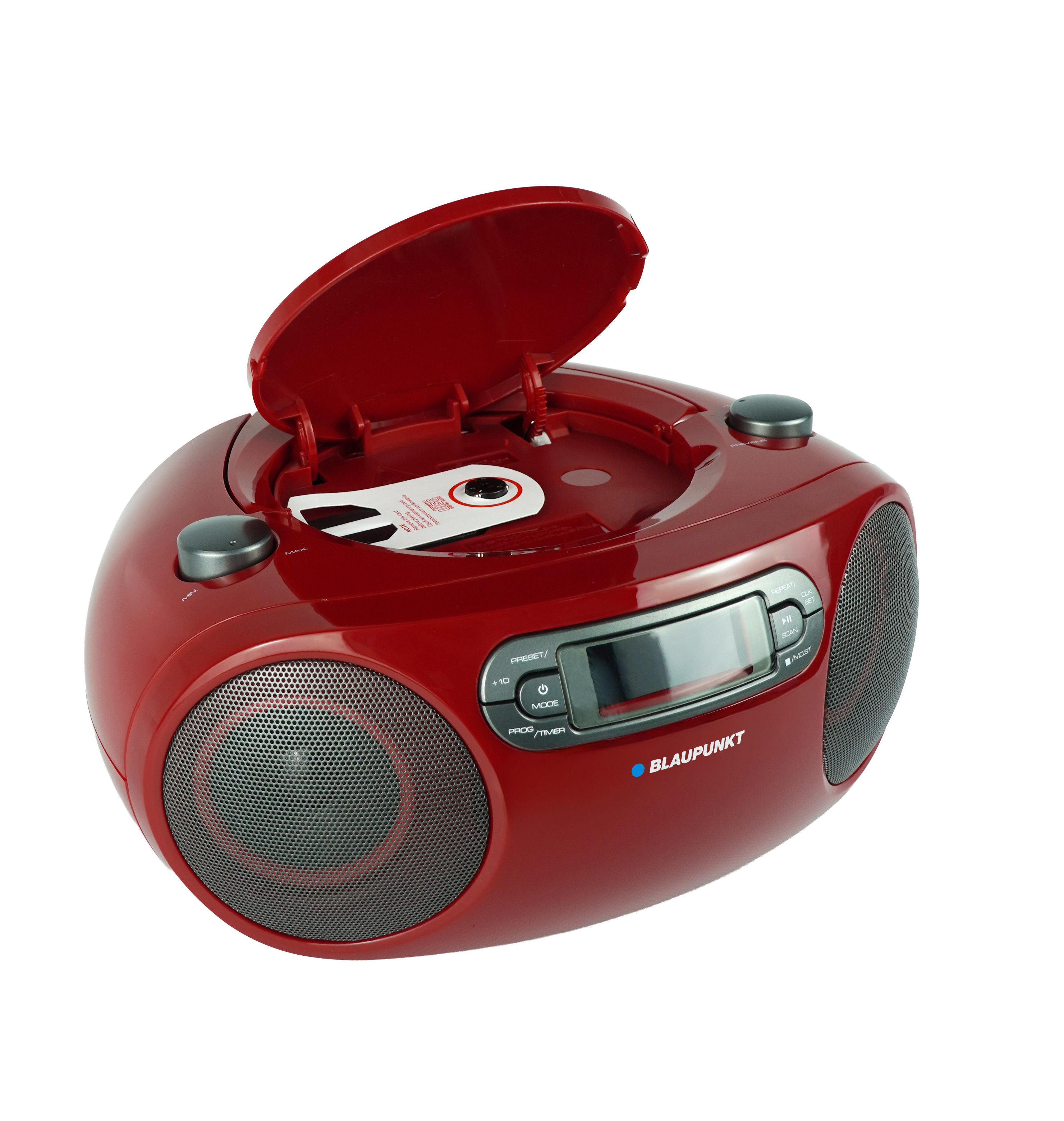 Boombox Zegar Radio CD USB AUX Czerwony Blaupunkt BB18RD - 6