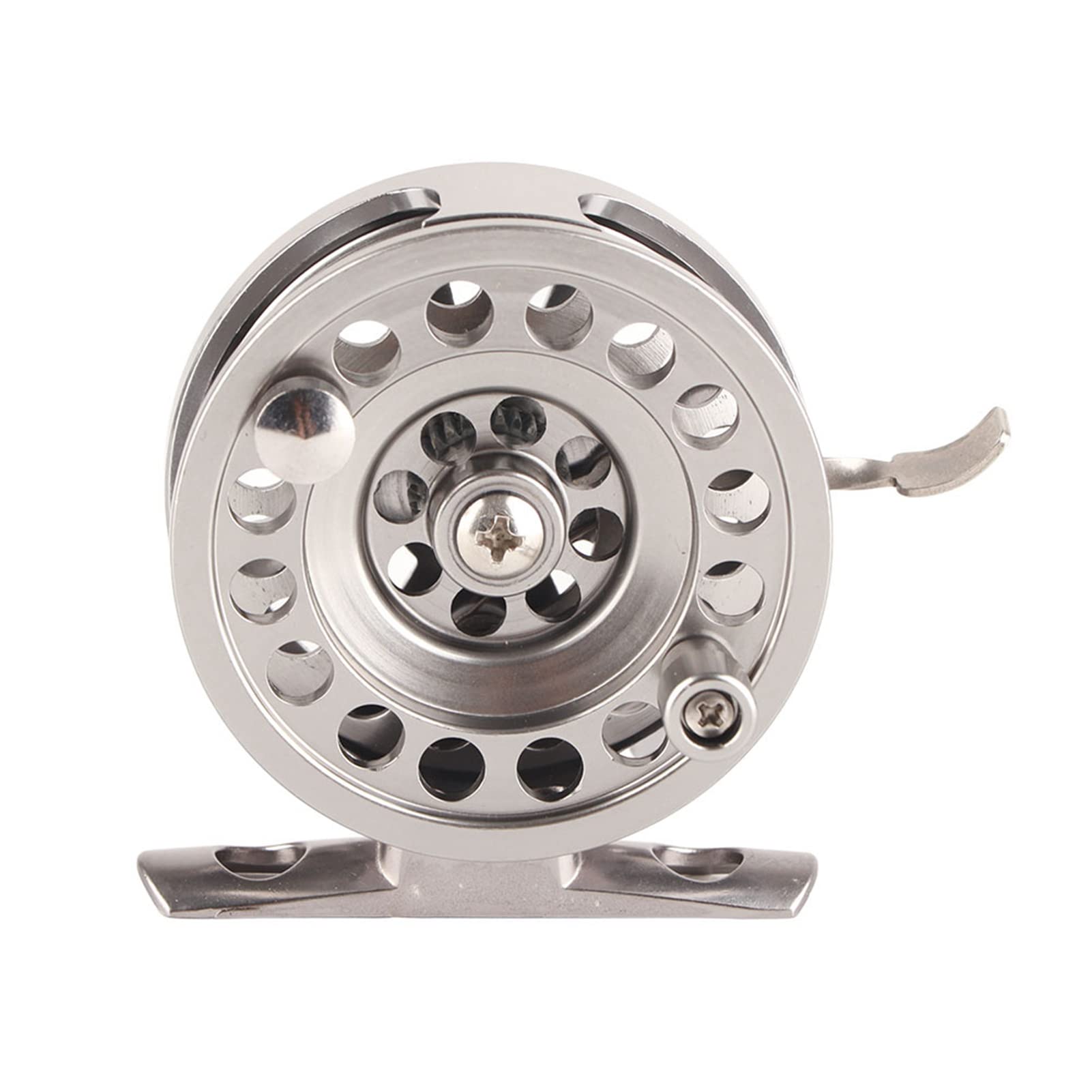 Canna da pesca sul ghiaccio in metallo per esterni Ruota anteriore Mulinello destro con accessorio freno (Mulinello da pesca sul ghiaccio 60) - 6