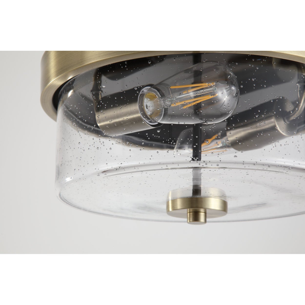 PRESTON Plaf 2L IP44 sdb CLII Laiton verre D33cm | Leroy Merlin