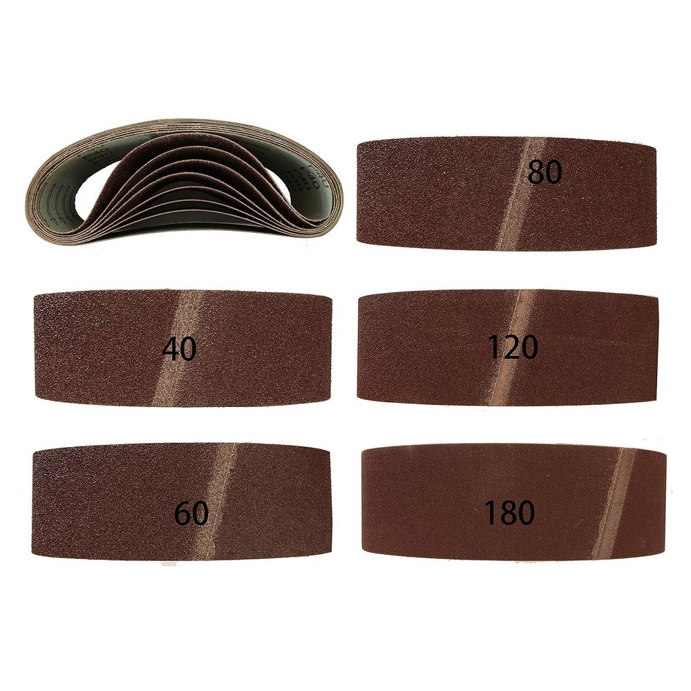 Goodway Bandes abrasives en tissu pour ponceuse à bande, 75 x 533 mm