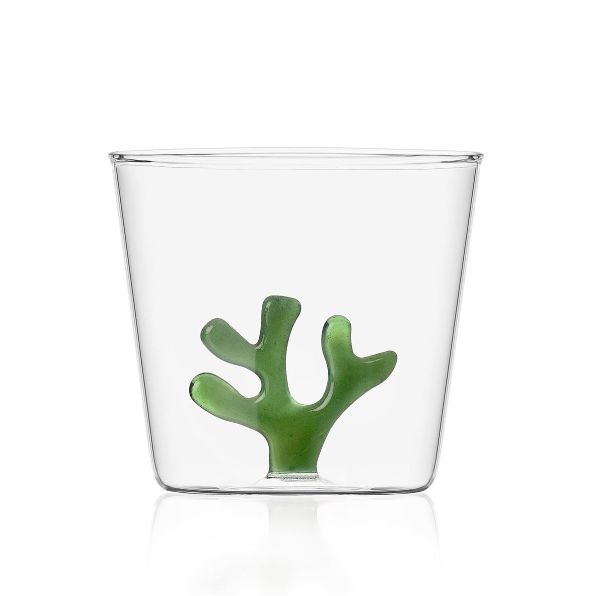 Bicchiere Ichendorf Marine Garden - Vetro Borosilicato, Pesce Giallo E Alga Verde, Fatto A Mano, 35cl