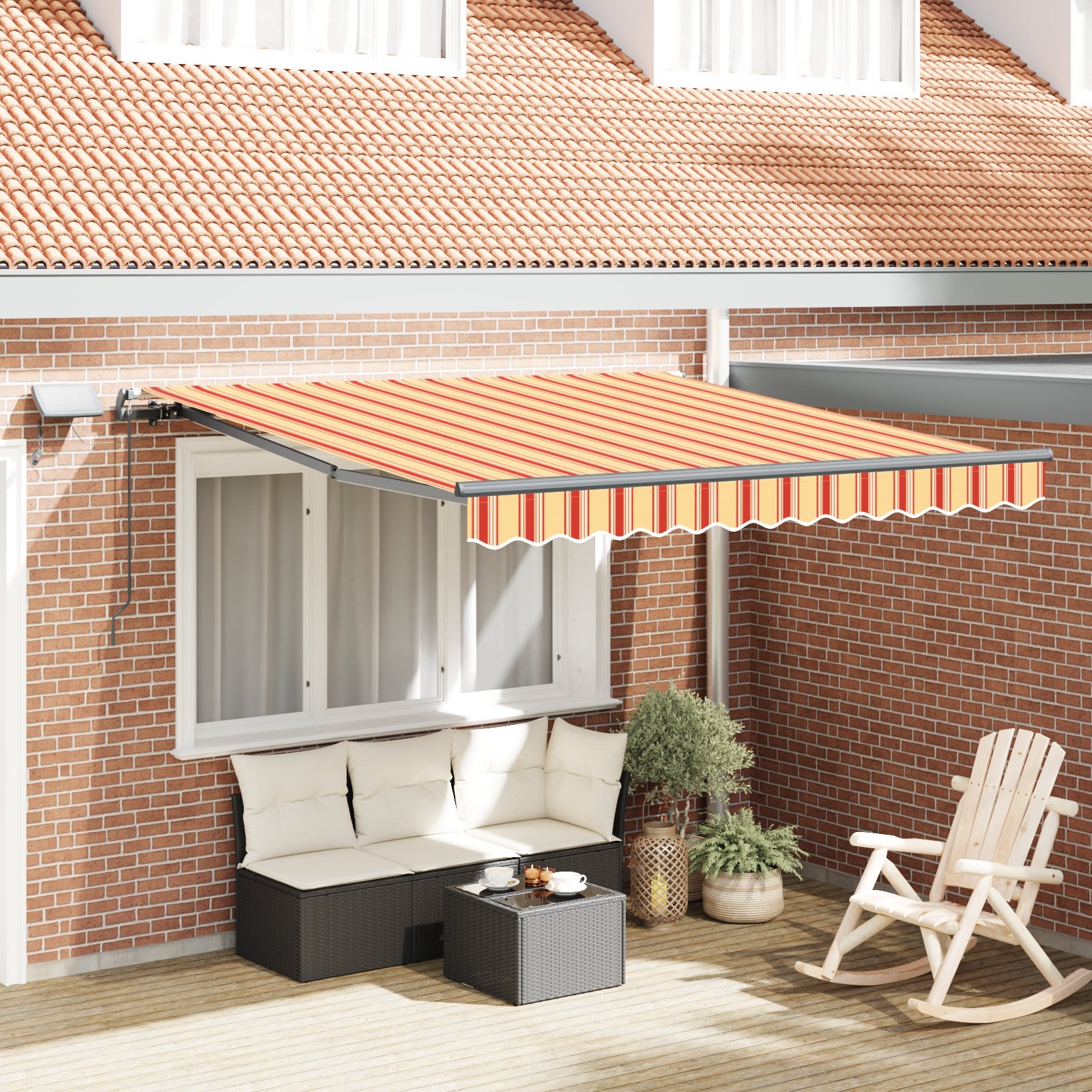 Markiza zwijana żółty i pomarańczowy 350 x 250 cm tkanina vidaXL