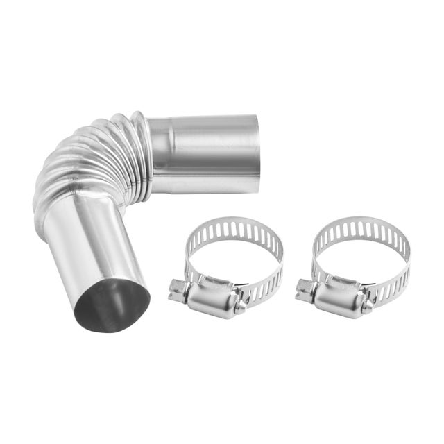 Raccord Coudé VEVOR pour Tuyau d'Échappement Chauffage Diesel 25 mm, Connecteur Coudé d’Échappement 2 kW/5 kW/8 kW, en Inox, avec 2 Colliers Serrage